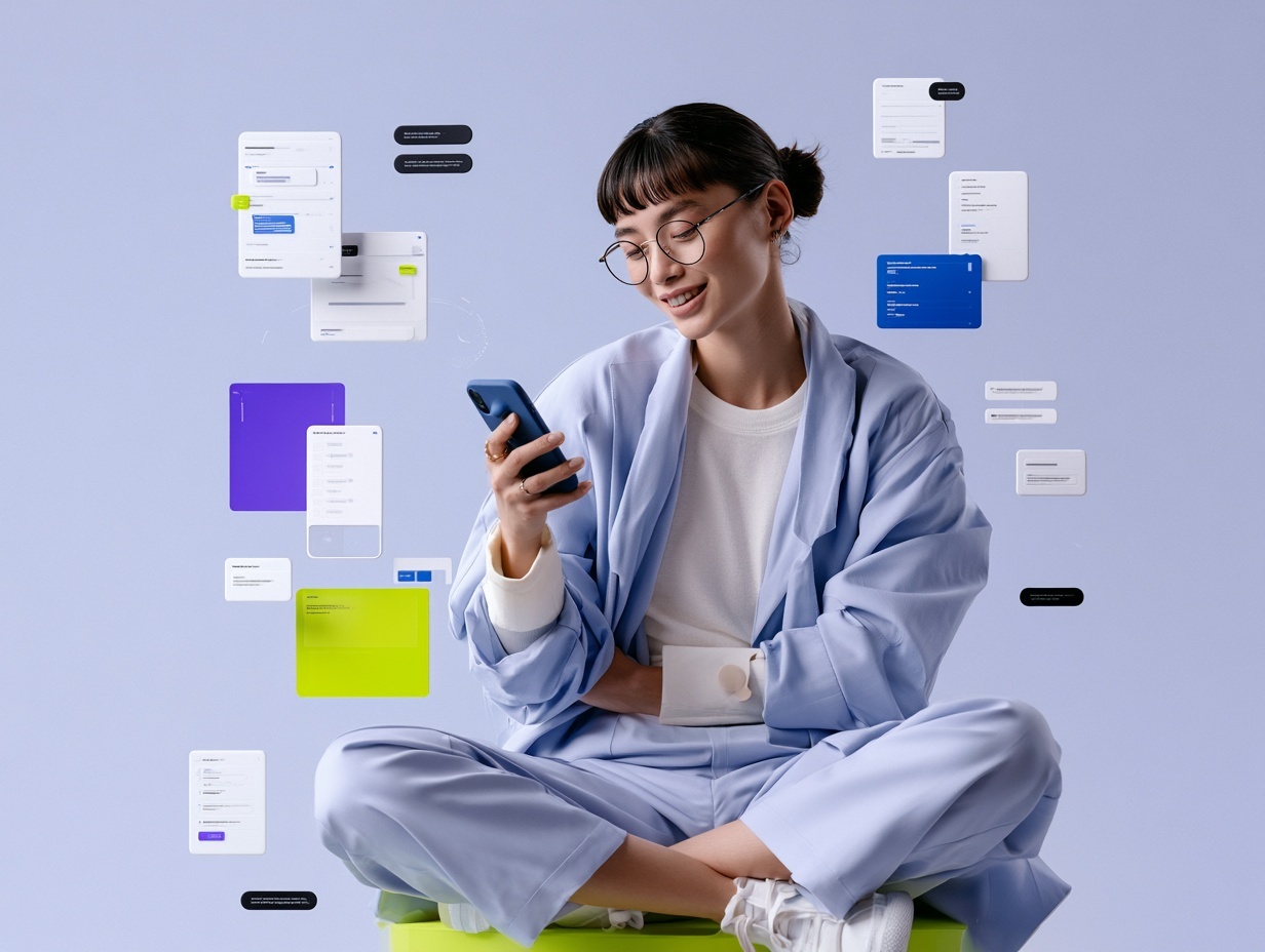 Business owner reviewing leads on a laptop and phone